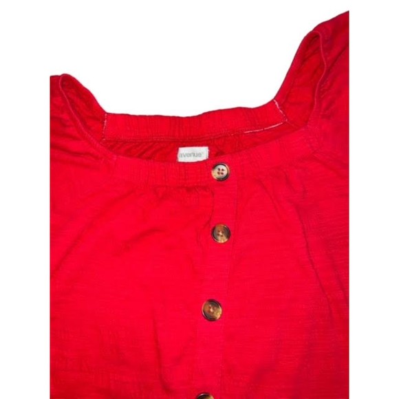 Avenue Coral Textured Knit Button Down Cap Sleeve Size 18/20 - Picture 4 of 8